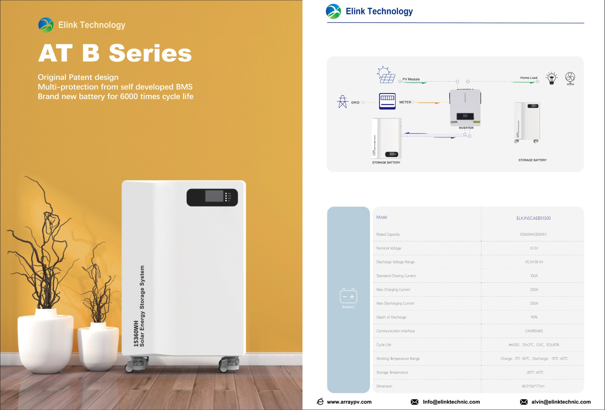 15.36kwh 51.2V 300Ah Floor-standing energy storage