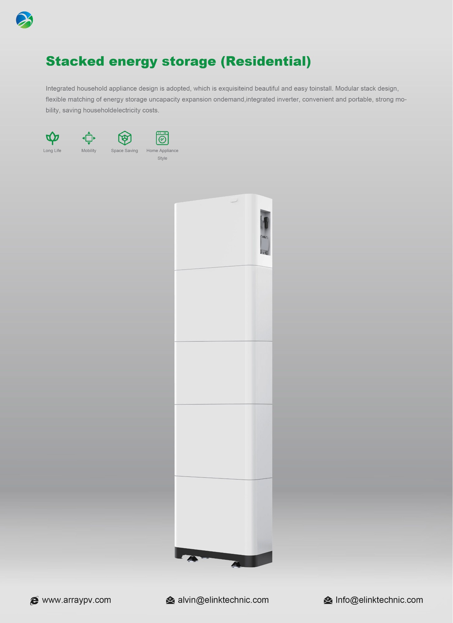 50AH 409.6V 20.48kwh High Voltage Stacked Energy Storage 1 