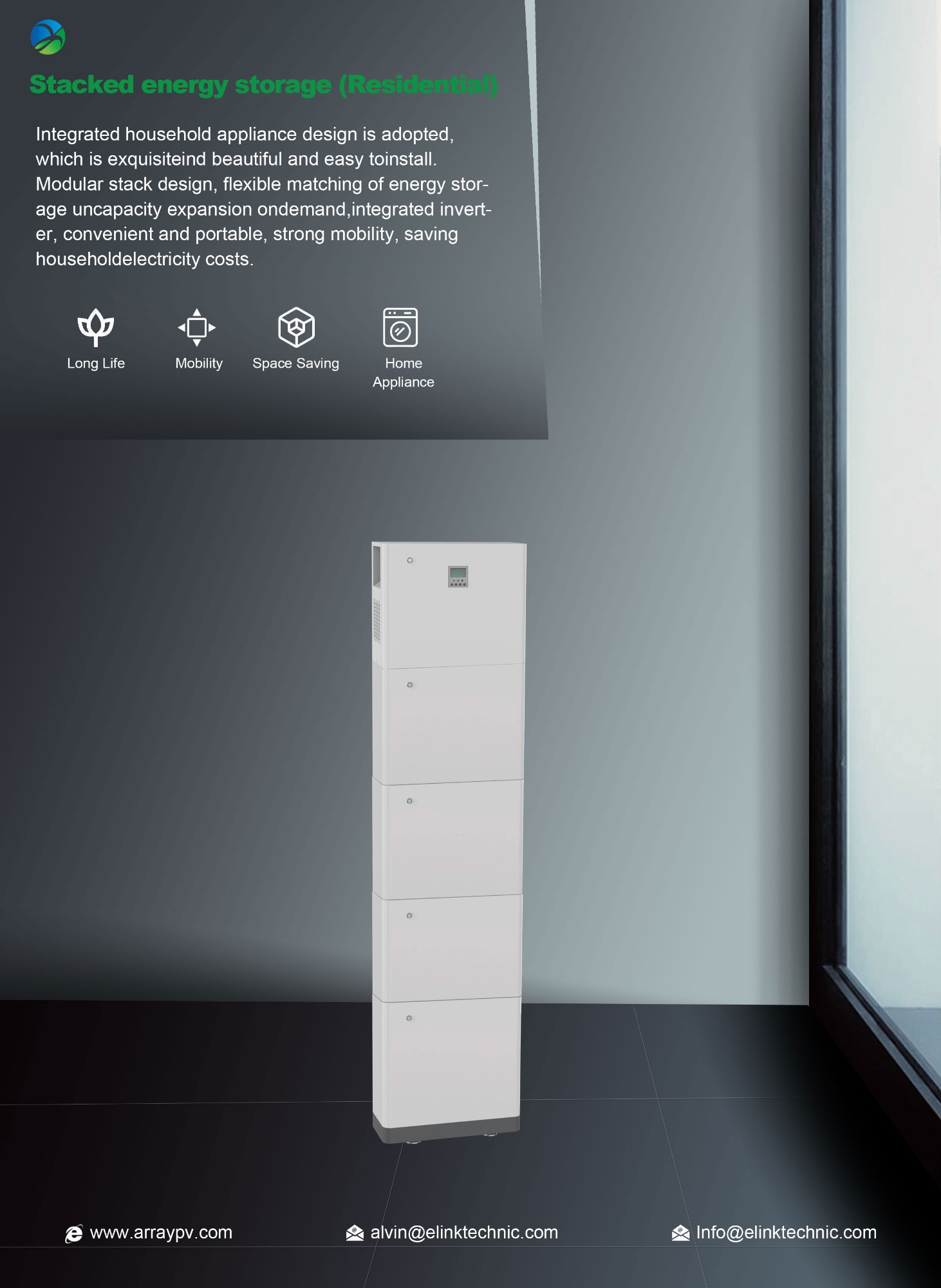 400AH 51.2V 20.48kwh Stacked Energy Storage 2