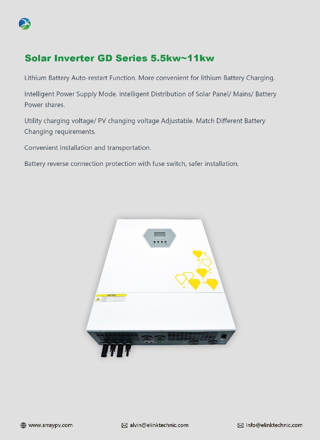 Solar Inverter GD Series 5.5kw 6.2kw 11kw