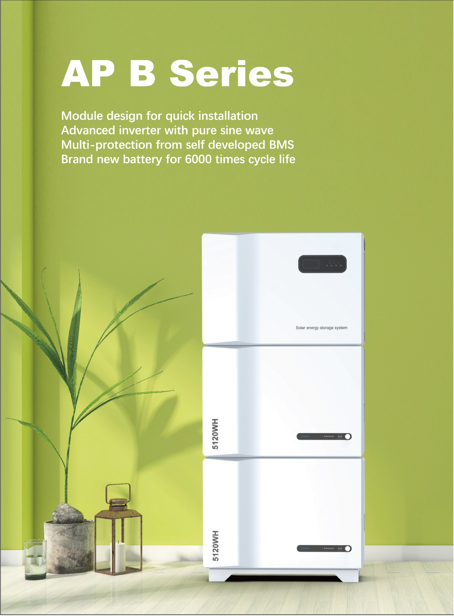 APB 5.12kwh 51.2V 100Ah Stacked Energy Storage